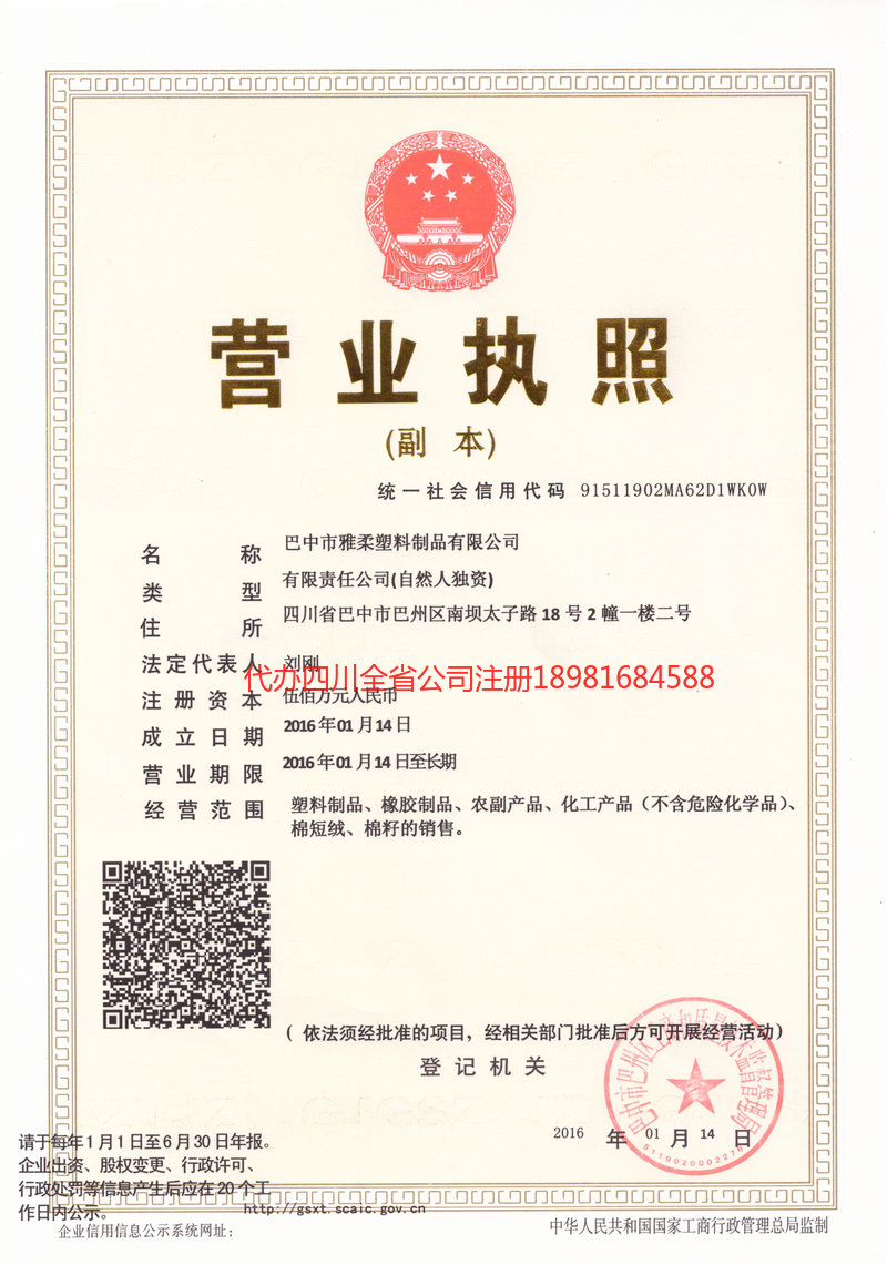 南溪南溪雅柔塑料制品有限公司